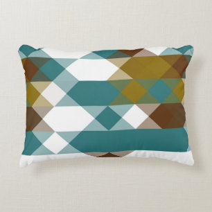 spicy mustard, faded jade, white and nutmeg accent pillow