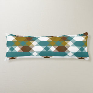 spicy mustard, faded jade, white and nutmeg body pillow
