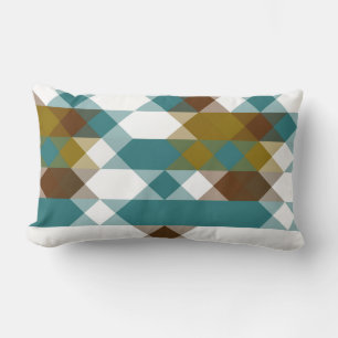 spicy mustard, faded jade, white and nutmeg lumbar pillow