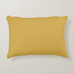 Spicy Mustard Yellow Solid Colour Print, Vintage Accent Pillow