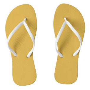 Spicy Mustard Yellow Solid Colour Print, Vintage Flip Flops