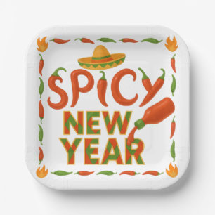 Spicy New Year Paper Plate