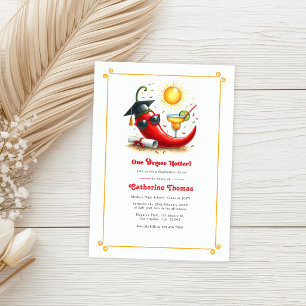 Spicy One Degree Hotter Graduation Party Invitation