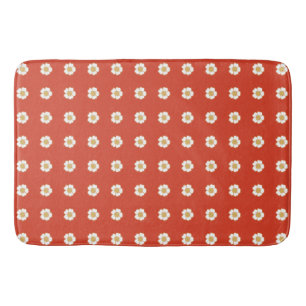 spicy orange yellow and white Buttercup Flowers Bath Mat