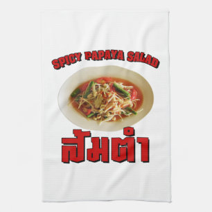 Spicy Papaya Salad [Som Tam] ... Thai Lao Food Kitchen Towel