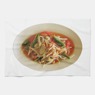 Spicy Papaya Salad [Som Tam] ... Thai Lao Food Kitchen Towel