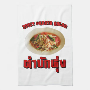 Spicy Papaya Salad [Tam Mak Hung] Isaan Dialect Kitchen Towel
