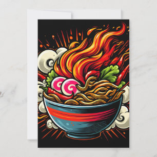 Spicy Ramen Japanese Noodle Street Art Holiday Card
