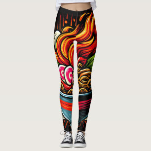 Spicy Ramen Japanese Noodle Street Art Leggings