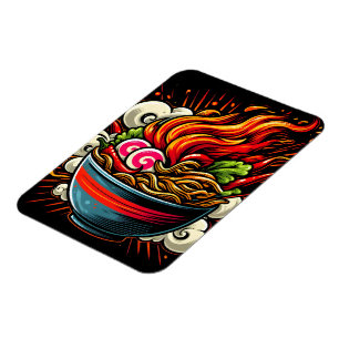 Spicy Ramen Japanese Noodle Street Art Magnet
