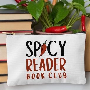 Spicy Reader Book Club Chilli Typography Gift Accessory Pouch