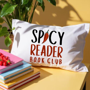 Spicy Reader Book Club Typography Gift Lumbar Pillow
