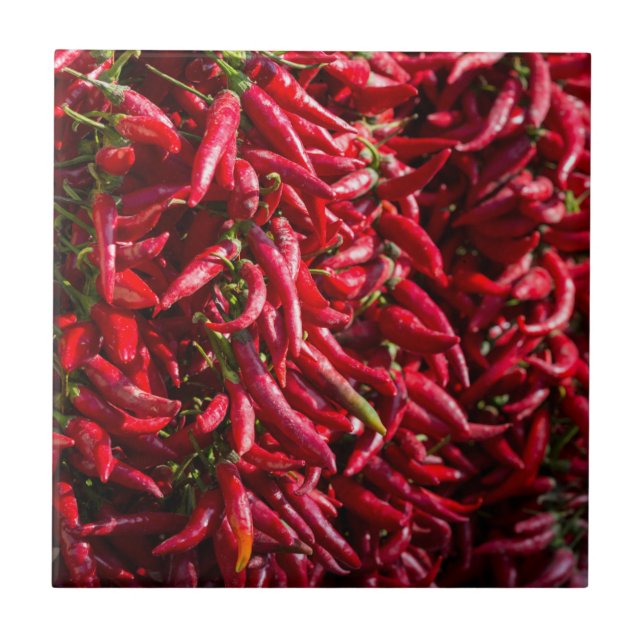 Spicy Red Chili In The Town Of Kalocsa Tile (Front)