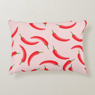 Spicy Red Chili Pattern Accent Pillow