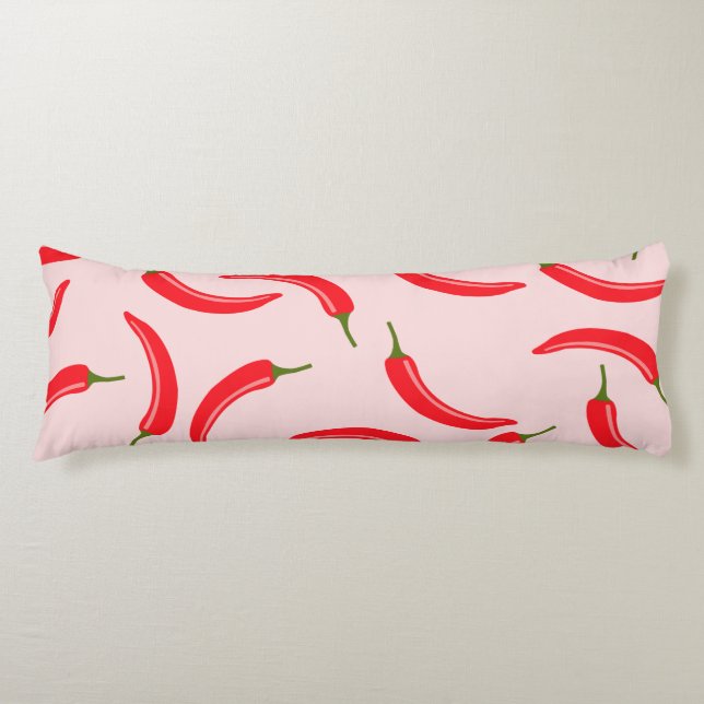 Spicy Red Chili Pattern Body Pillow (Front)