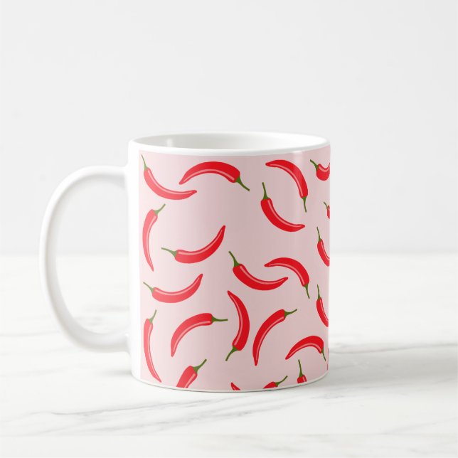 Spicy Red Chili Pattern Coffee Mug (Left)