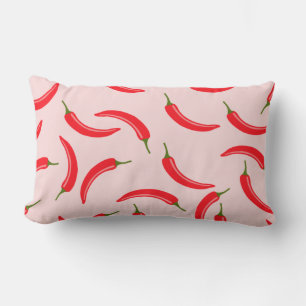 Spicy Red Chili Pattern Lumbar Pillow