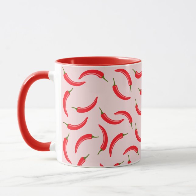 Spicy Red Chili Pattern Mug (Left)