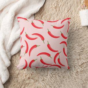 Spicy Red Chili Pattern Throw Pillow