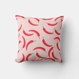 Spicy Red Chili Pattern Throw Pillow