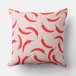 Spicy Red Chili Pattern Throw Pillow