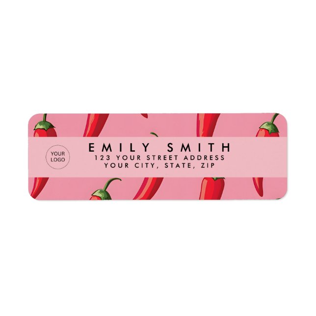 Spicy Red Chili Pepper Pattern on Pink Background  (Front)