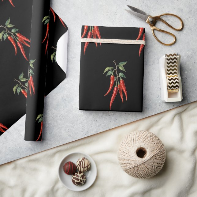 Spicy Red Chili Pepper Wrapping Paper (Crafts)