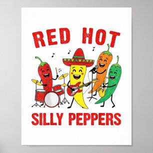 Spicy Red Hot Silly Peppers Band Parody Chili Cart Poster