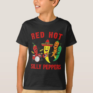 Spicy Red Hot Silly Peppers Band Parody Chili Cart T-Shirt