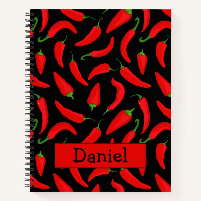 Spicy Red Pepper Personalised Notebook (Front)