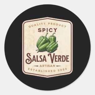 Spicy Salsa Verde Halloween Family Matching Costum Classic Round Sticker