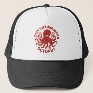 Spicy Salt and Pepper Octopus Fun Design Trucker Hat