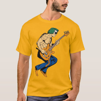 Spicy Serenade: Chili Pepper Guitarist Sticker Des T-Shirt