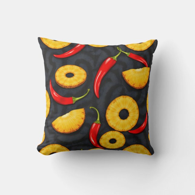 Spicy Slice - Pineapple Empire Design Throw Pillow (Front)