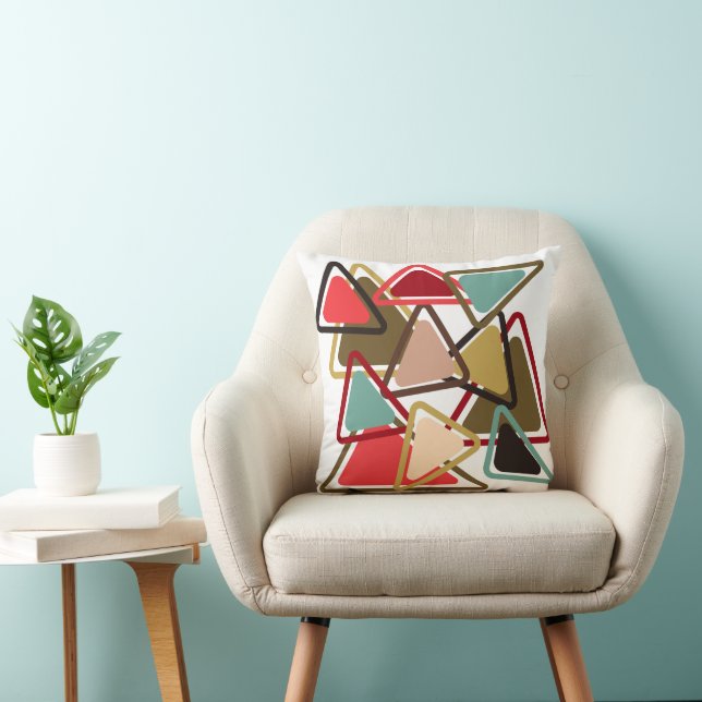 Spicy Triangles Throw Pillow (Chair)