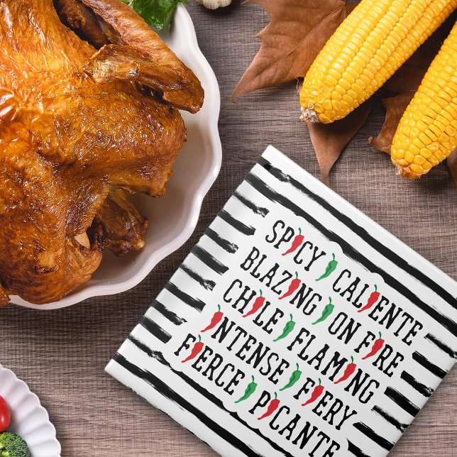 Spicy Words Chile Pepper Design Tile (Creator Uploaded)