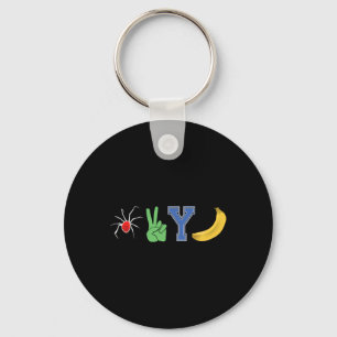 Spider 2 Y Banana Football Playing Strategy Game P Keychain