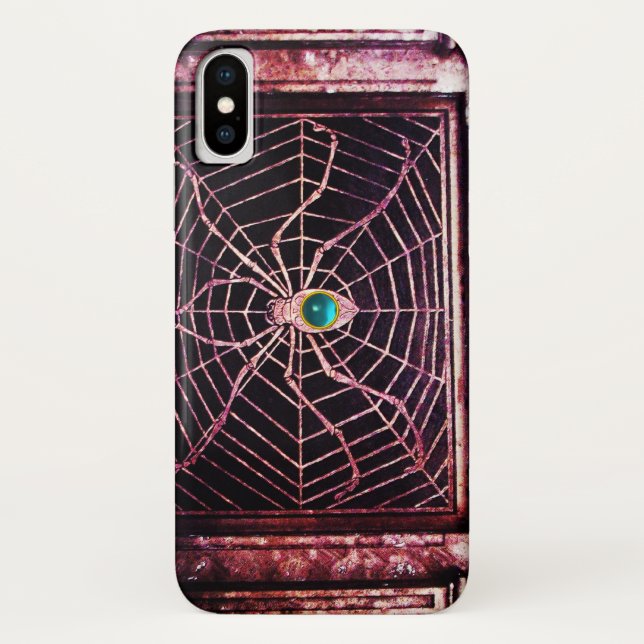 SPIDER AND WEB Blue Aquamarine Black Case-Mate iPhone Case (Back)