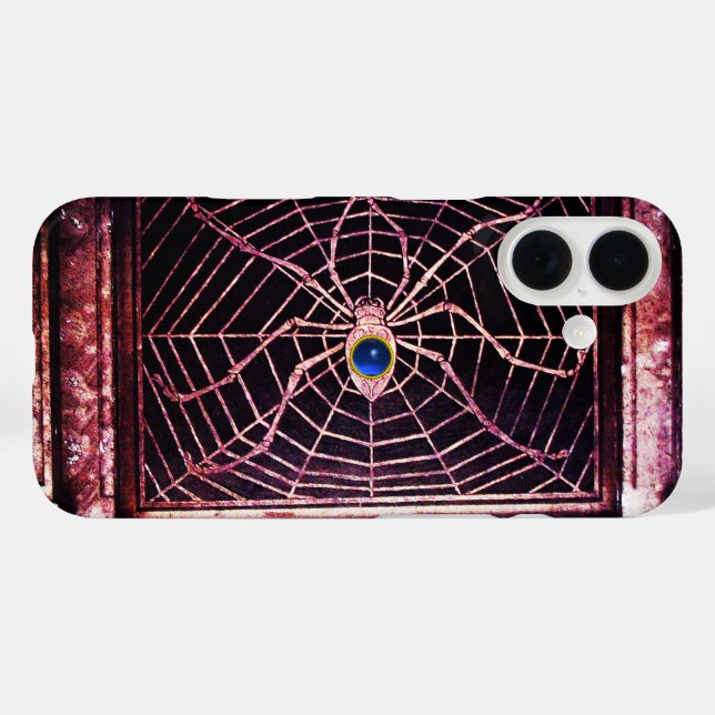 SPIDER AND WEB Blue Sapphire Black Case-Mate iPhone Case (Back (Horizontal))