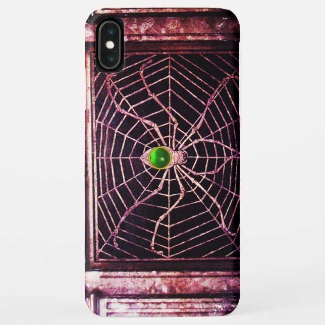 SPIDER AND WEB Green Emerald Black Case-Mate iPhone Case (Back)