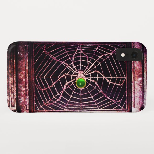 SPIDER AND WEB Green Emerald Black Case-Mate iPhone Case (Back (Horizontal))