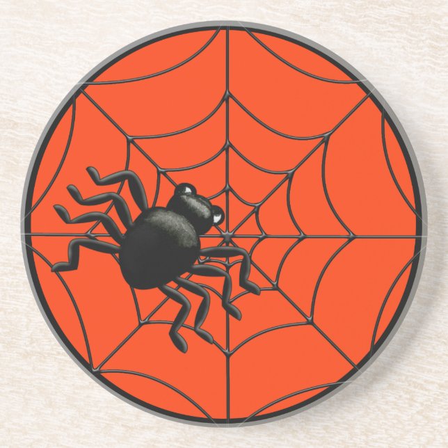 Spider and Web Halloween Coaster (Front)