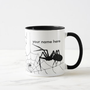 Spider and web mug - Customise add your name here