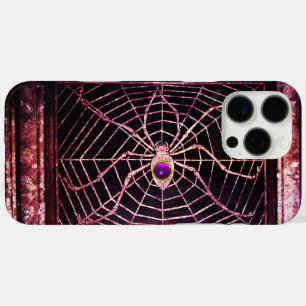 SPIDER AND WEB Purple Gemstone Black iPhone 16 Pro Max Case