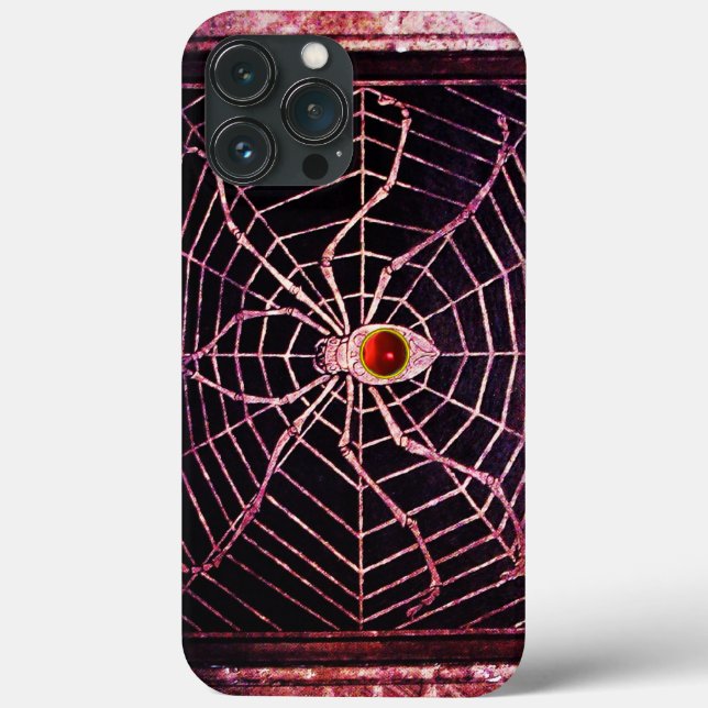 SPIDER AND WEB Red Ruby Black Case-Mate iPhone Case (Back)