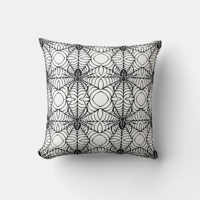 Spider and Web Throw Pillow (Front)