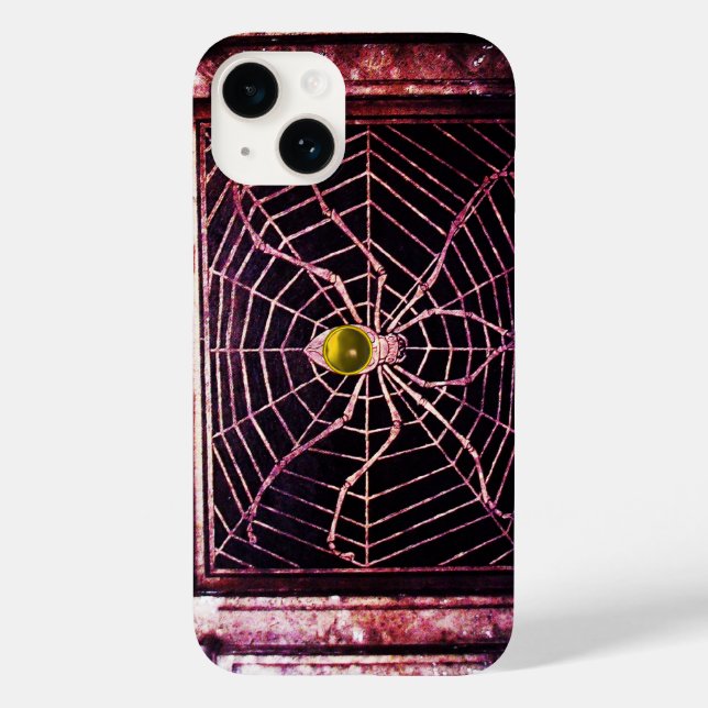 SPIDER AND WEB Yellow Topaz Black Case-Mate iPhone Case (Back)