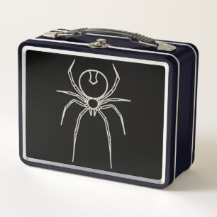 Spider - Bat Black and Bone White Metal Lunch Box