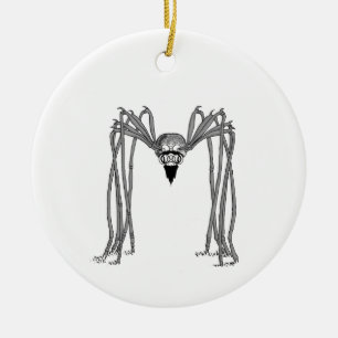 spider . black and white ceramic ornament
