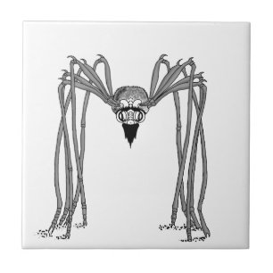 spider . black and white tile